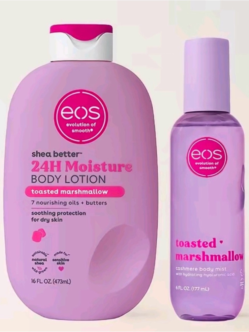 New EOS Toasted Marshmallow Body Lotion & Mist Bundle